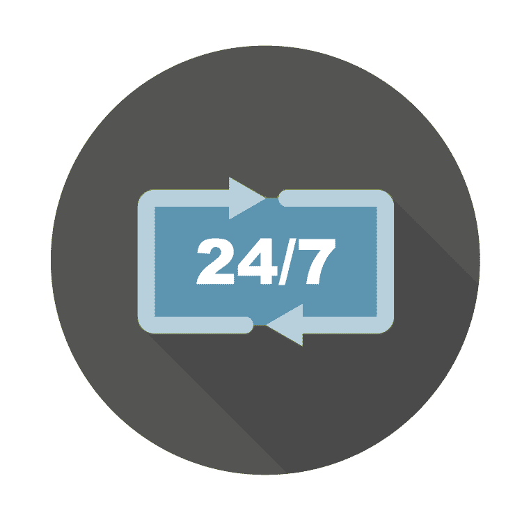 icon of 24/7 text