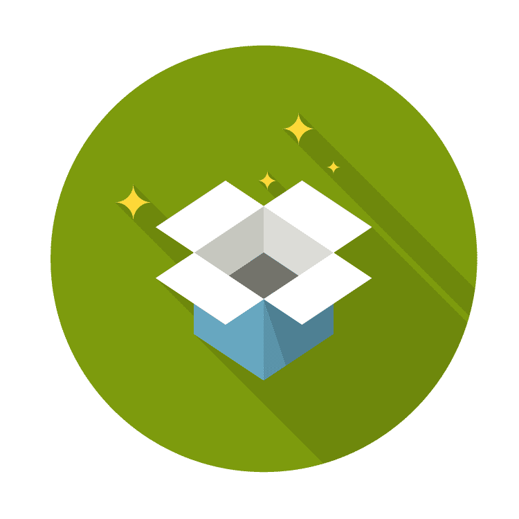 icon of open box and stars