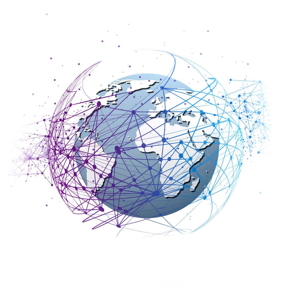 vector globe with web of network