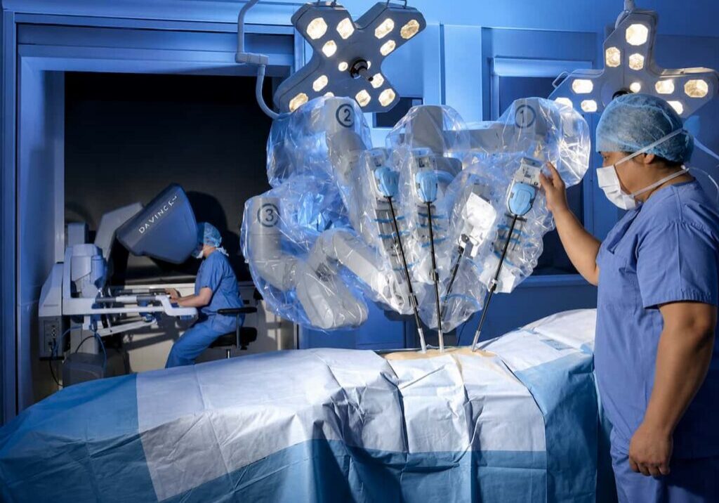 robotic surgical system in operating room
