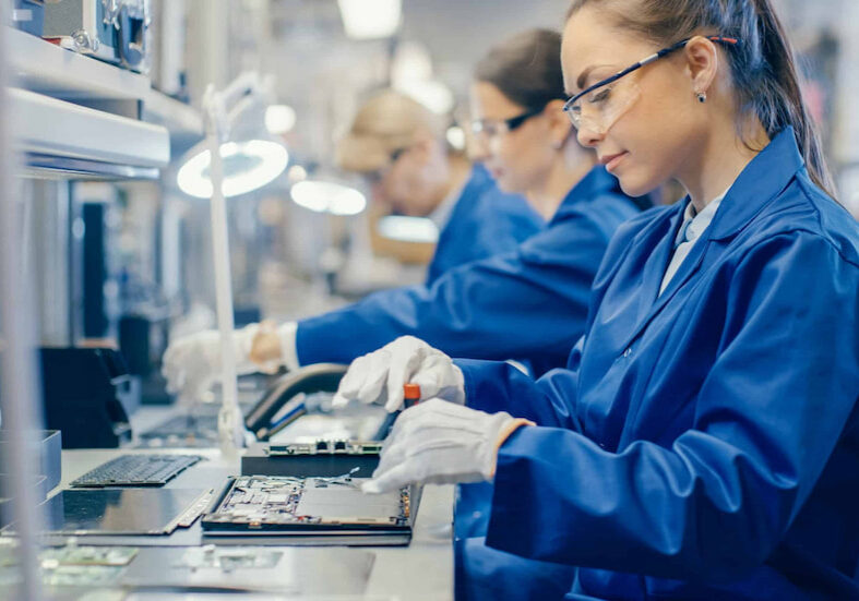 employee working on electronic